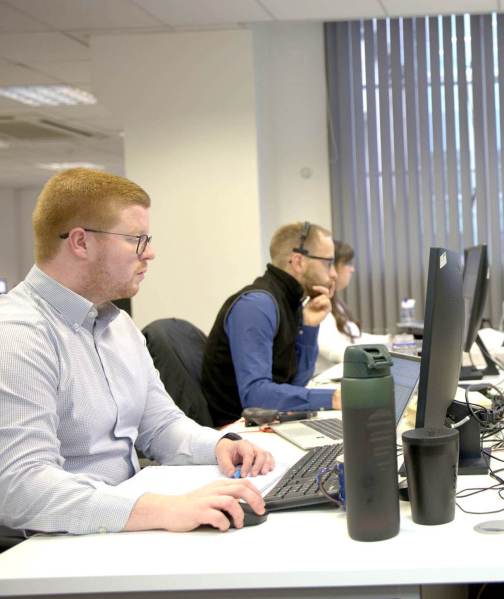 employees working at their desk