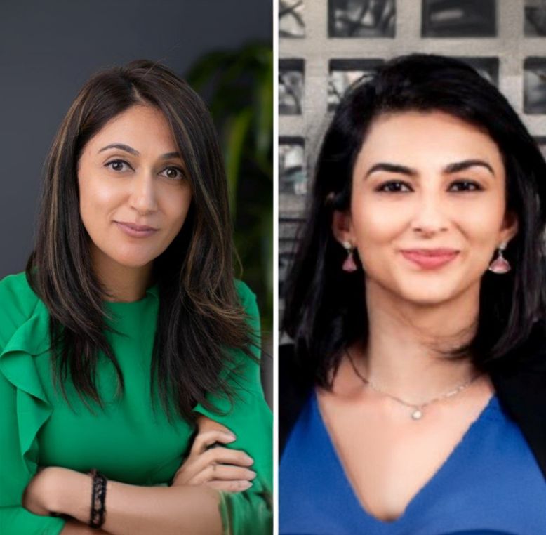 Headshot of Herneet Dhillon, Vice President, People & Culture (HR) at University Canada West, and Arshpreet Kaur Saran, an MBA student, both named among the Top 50 Women Leaders of Vancouver for 2024 by Women We Admire.