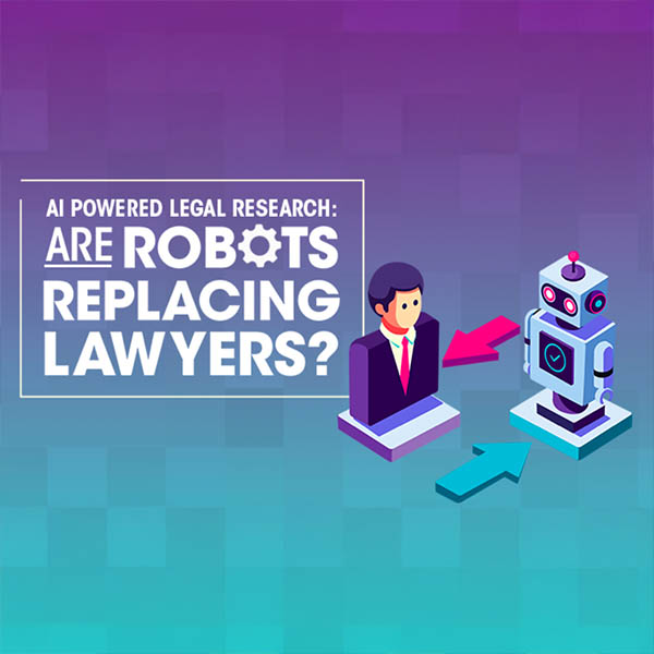 Clip art of robot and a lawyer in front of each other