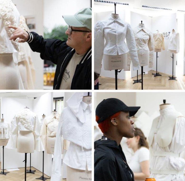 LCCA students showcasing their collection at Sea of White Shirts Exhibition.