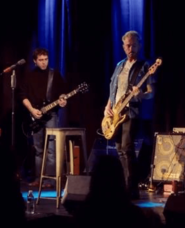 Drew McConnell, bass guitarist for Liam Gallagher of Oasis and Babyshambles, the band formed by Pete Doherty during a hiatus from the Libertines, amongst others, giving a masterclass to students at the Music Box