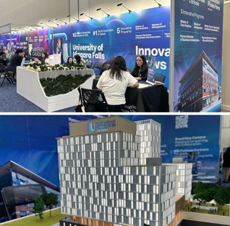 A model of the University of Niagara Falls Canada vision for its new downtown campus.