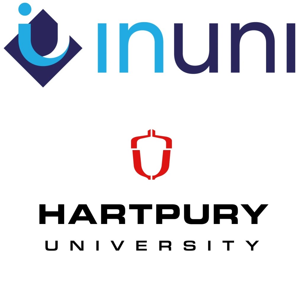 Logos of InUni and Hartpury University