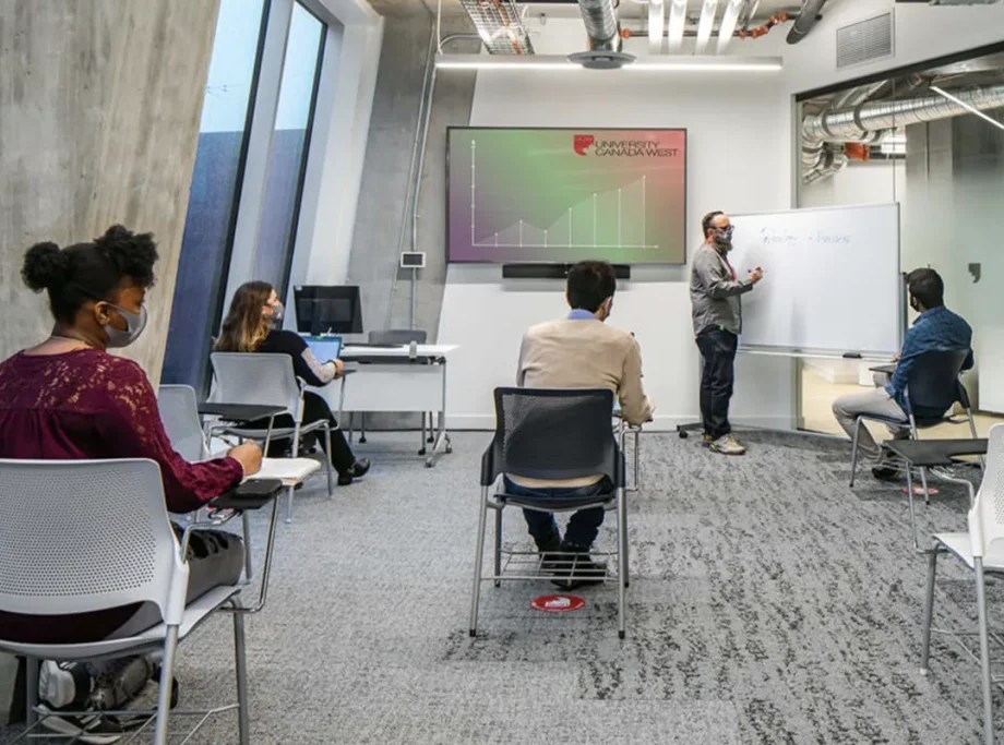 University of Canada West Students in class