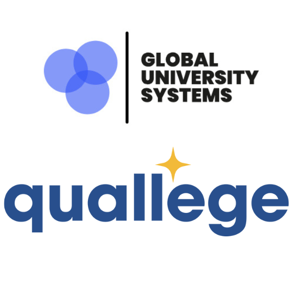 Logos of Global University Systems and Quallege.