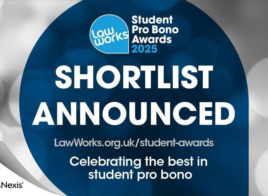 LawWorks Student Pro Bono Awards 2025 shortlist announced, sponsored by LexisNexis