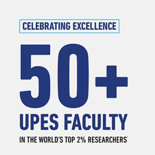 Over 50 UPES faculty ranked among the world’s top 2% researchers.