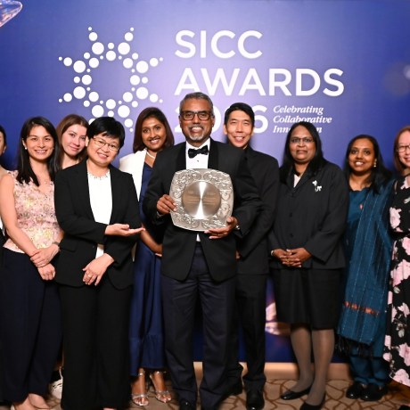 LSBF Singapore team celebrating their win at the SICC Awards 2026.