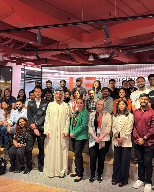 Group photo of University of Europe for Applied Sciences Dubai students, staff and guests.