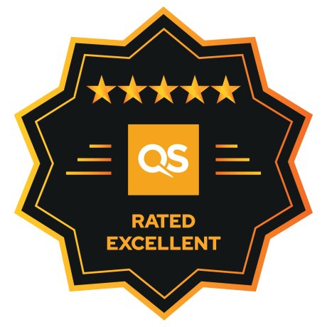 QS five-star Rated Excellent badge.