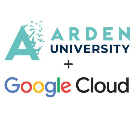 Arden University and Google Cloud logos displayed on a white background.